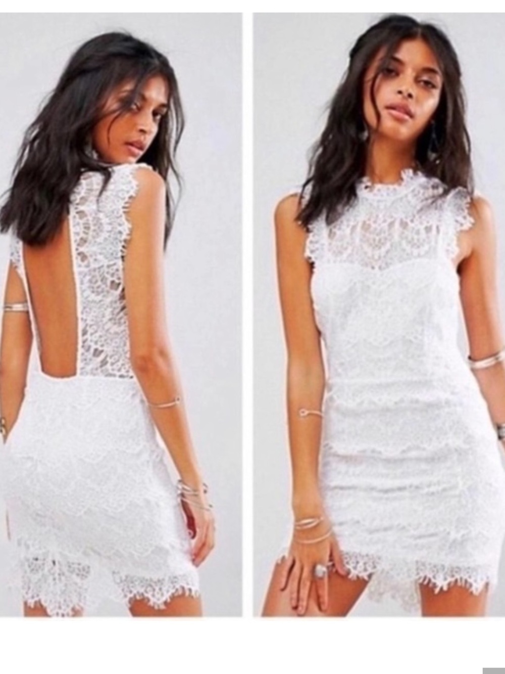 Free People Intimately Daydream white Lace Sleeveless bodycon dress